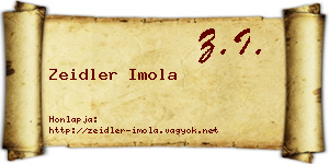 Zeidler Imola névjegykártya